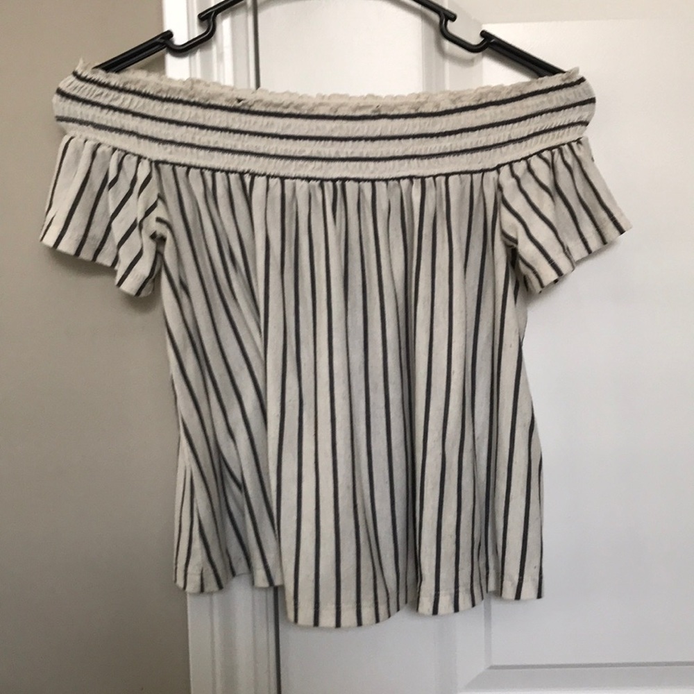 striped off shoulder